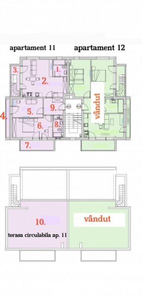 vânzare apartament 3 camere + terasa + parcare privata in proprietate