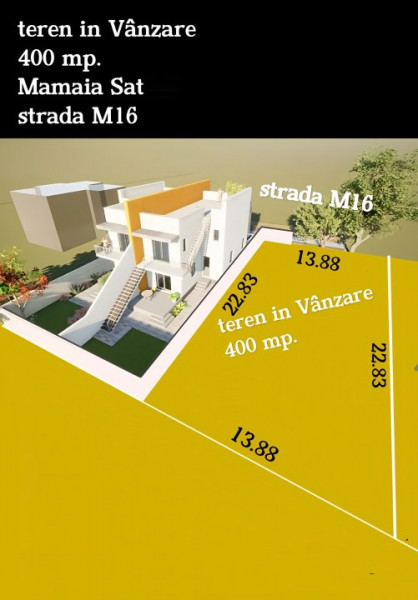 exclusiv vânzare teren 400 mp. vecini buni Mamaia Sat