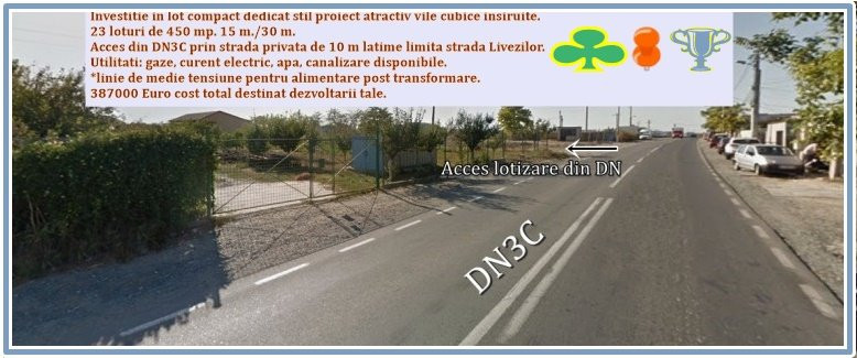 Scop dezvoltare 23 loturi compacte supuse vanzarii cu acces DN3C