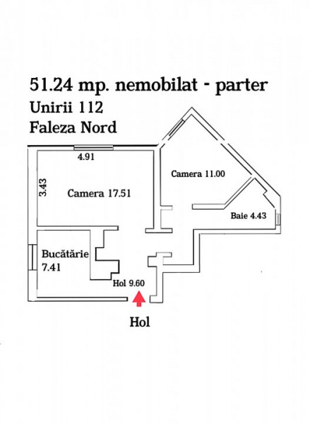Inchiriere Apartament nemobilat parter Faleza Nord 