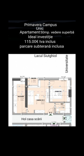 Campus - Exclusivitate Vanzare Apartament unic tva și parcare incluse 