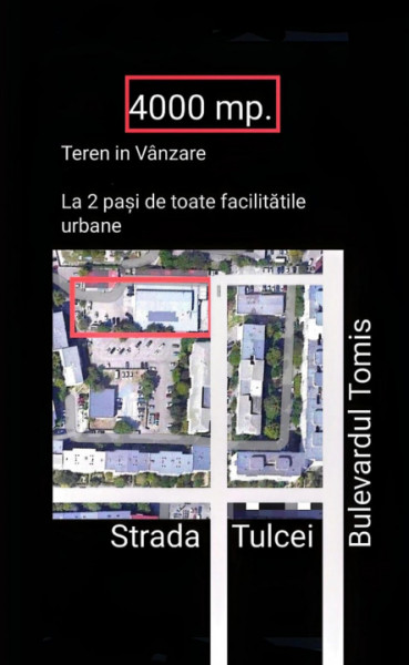 Vanzare Teren unic construcții 4000 mp. Tomis Nord