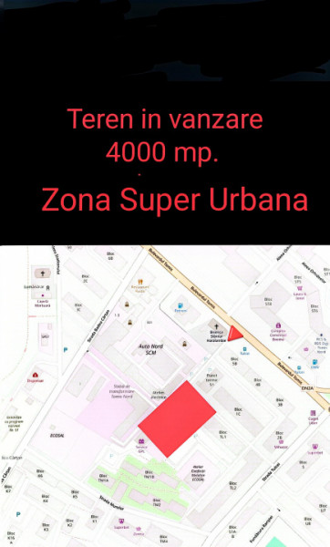 Vanzare Teren unic construcții 4000 mp. Tomis Nord
