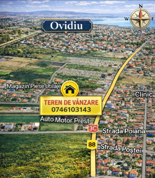 Vânzare Teren 420 mp. Ovidiu cartier nou