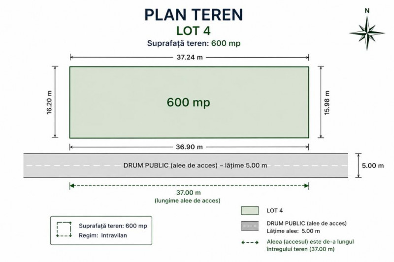 Exclusivitate Vanzare teren 1200 mp. Lazu front stradal 75 m.
