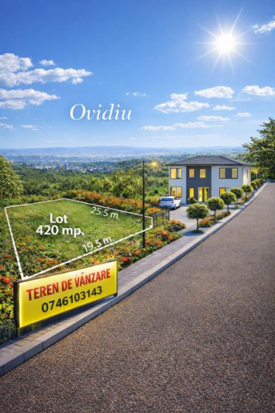 Vânzare Teren 420 mp. Ovidiu cartier nou