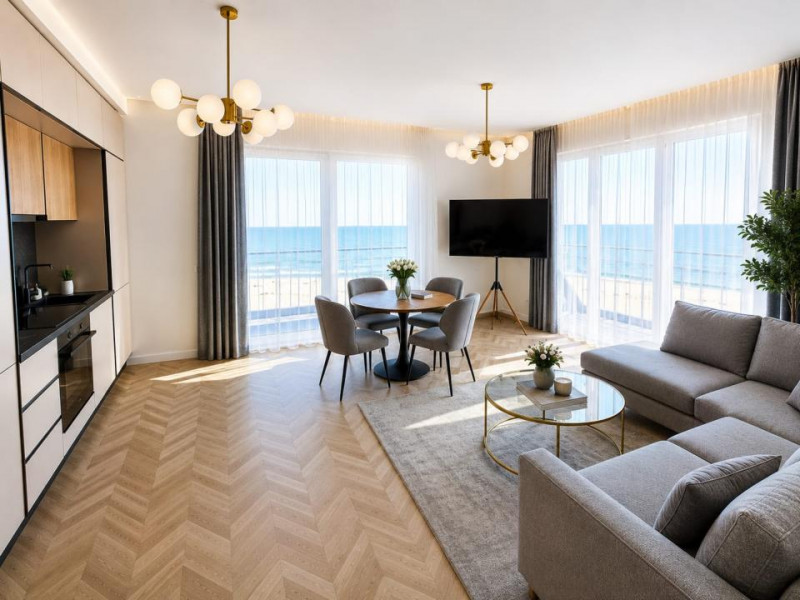 Inchiriere Apartamente cu vedere frontală la mare prima linie la plajă