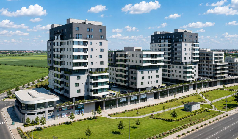 Apartament 73.6 mp. Novopolis cu terasă 23.4 mp. + parcare proprietate