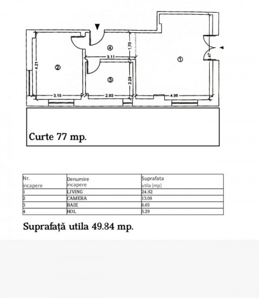 vanzare Apartament finisat la cheie + curte proprie 77 mp.